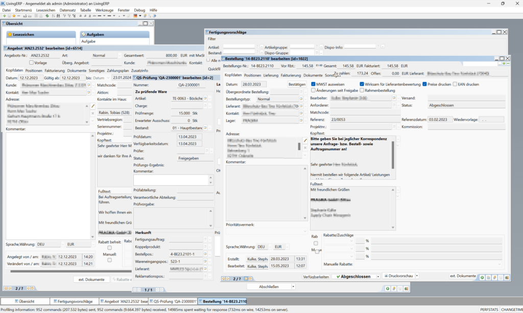 Ansicht Übersicht - IKOffice LivingERP - Integration durch eigene Workflow-Gestaltung